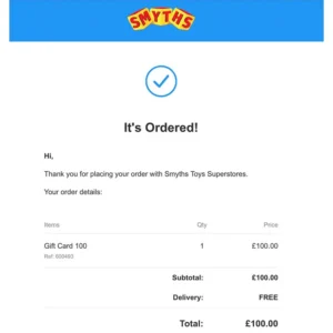 £100 Smyths Giftcard